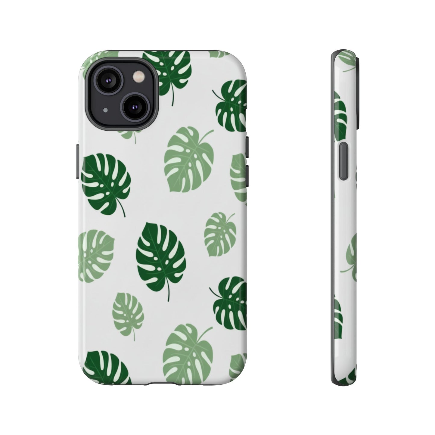 Monstera Leaf Phone Case — Tropical Green Pattern Tough Case