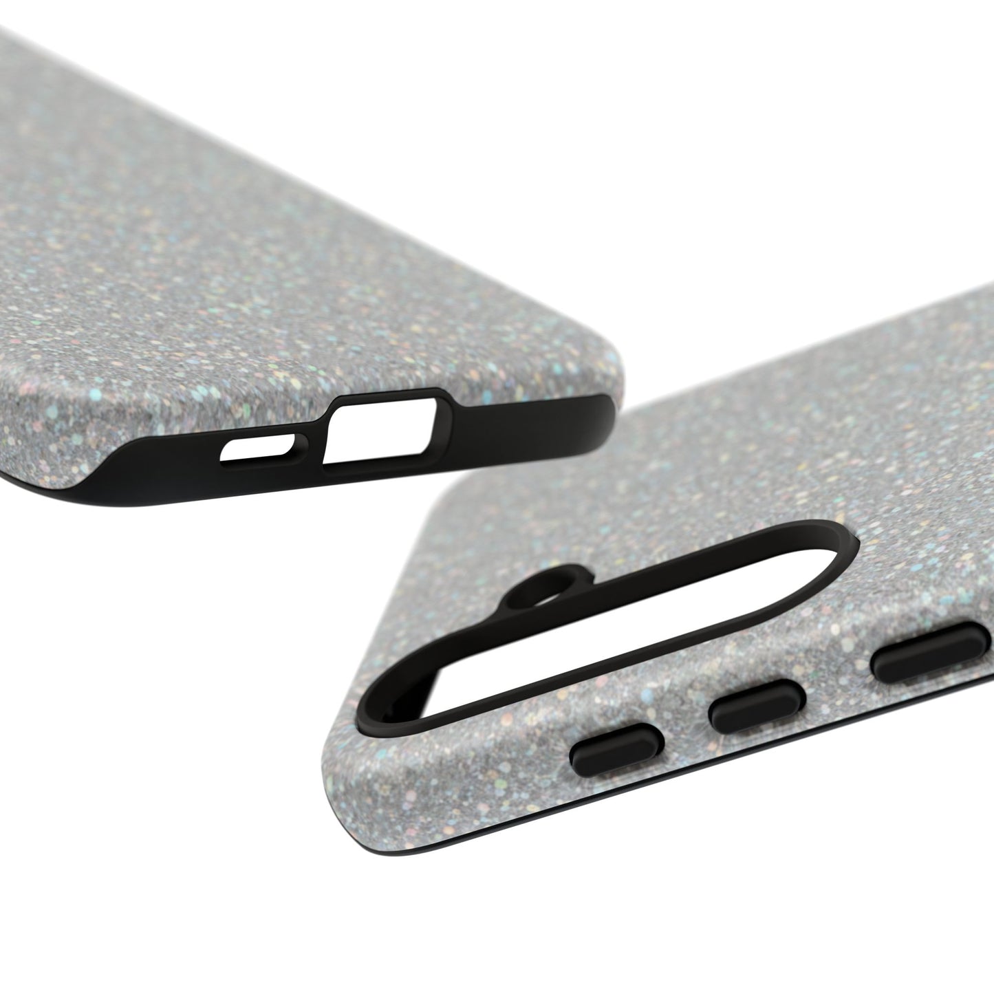 Glitter Silver Tough Phone Case — Sparkling Protective Phone Case