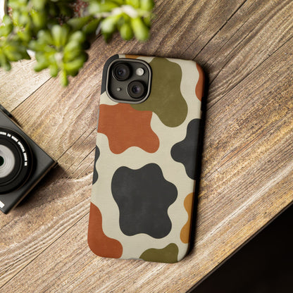 Retro Abstract Camouflage Phone Case — Earth Tone Tough Case