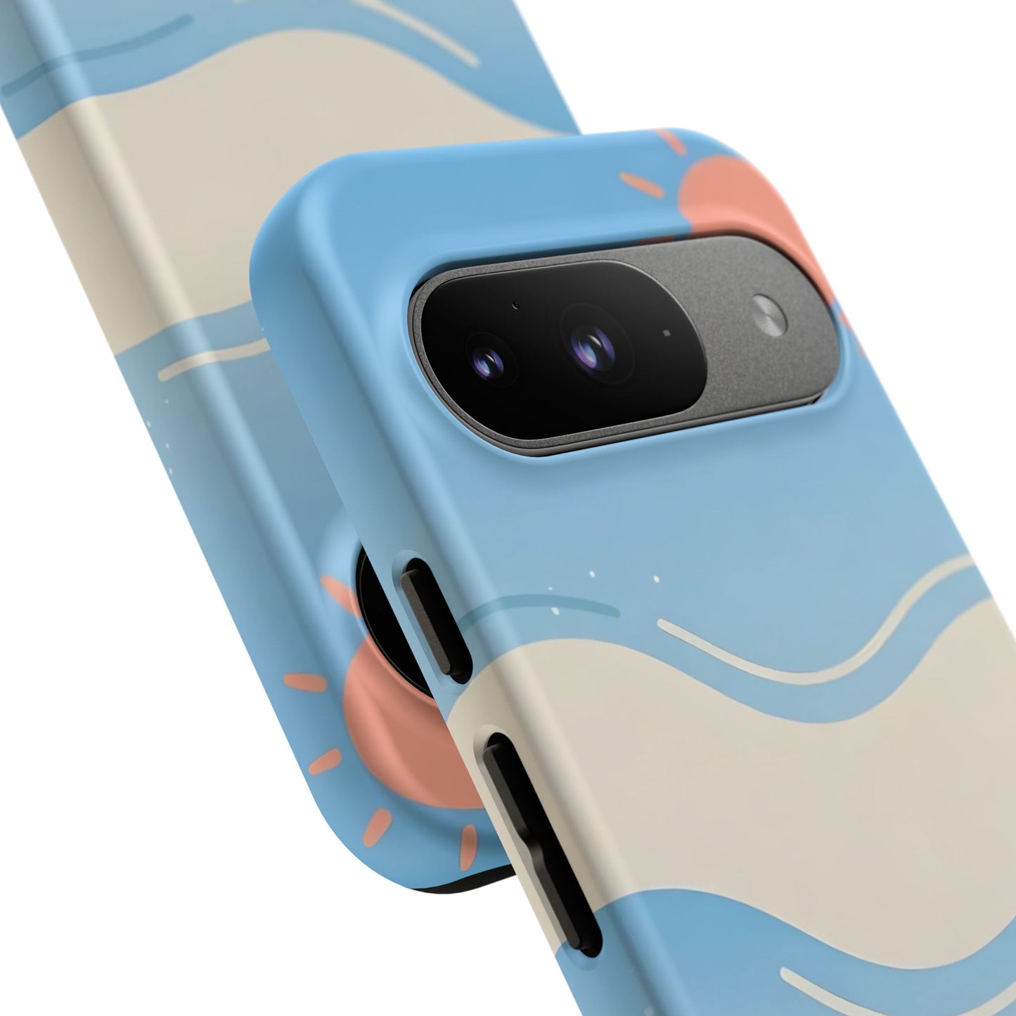 Beach Waves Tough Phone Case — Summer Sun & Seashell Protective Cover