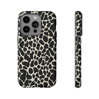 Black and White Cowhide Phone Case — Protective Tough Case