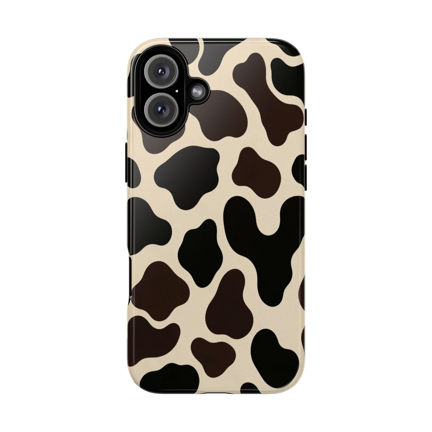 Cow Print Phone Case — Black & Cream Protective  Case