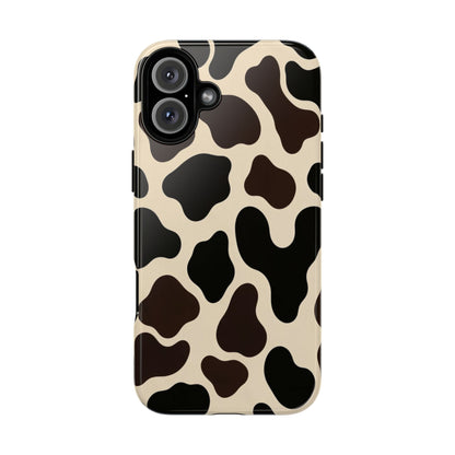 Cow Print Phone Case — Black & Cream Protective  Case