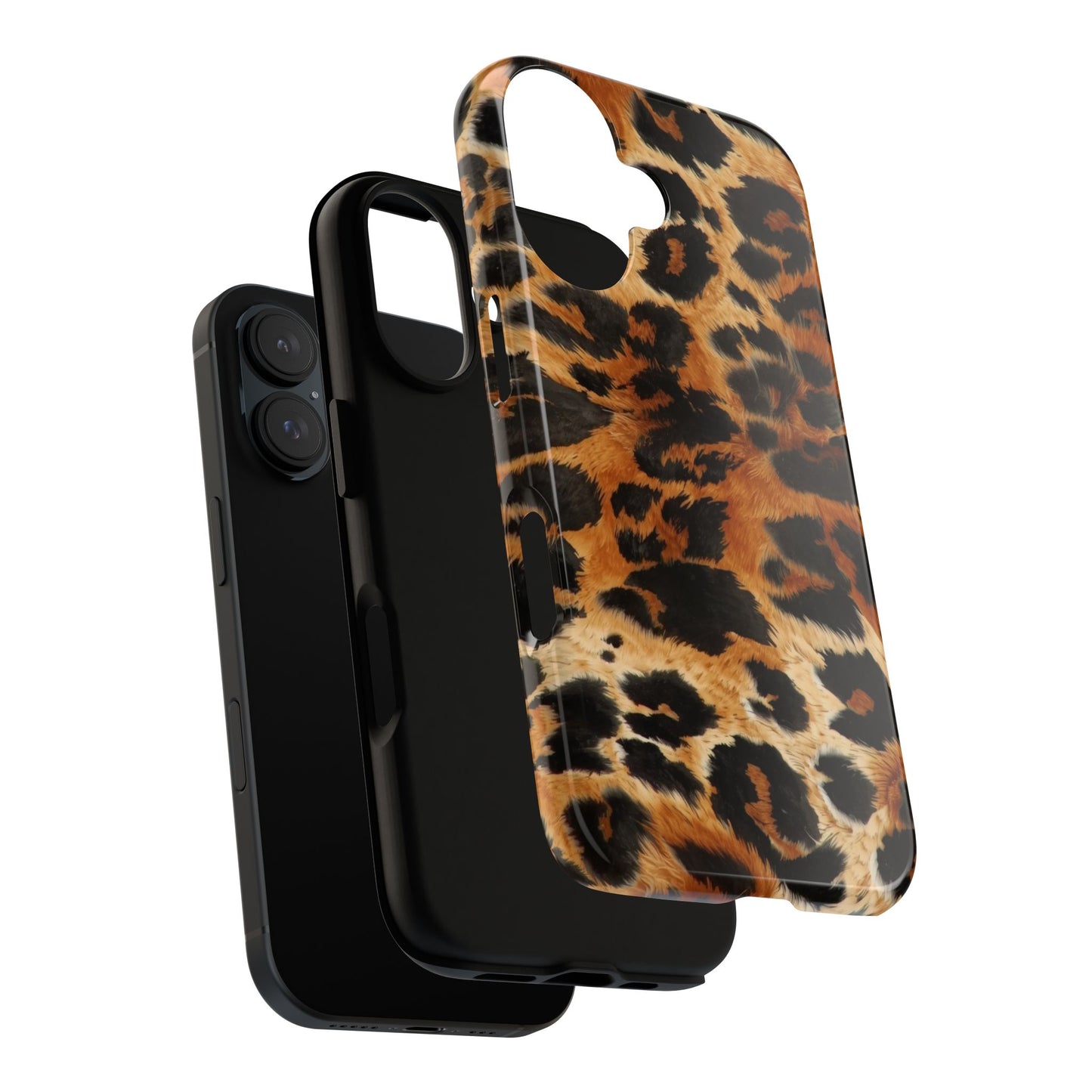 Leopard Print Tough Phone Case – Rugged Protective iPhone Cover