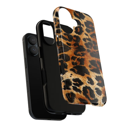 Leopard Print Tough Phone Case – Rugged Protective iPhone Cover