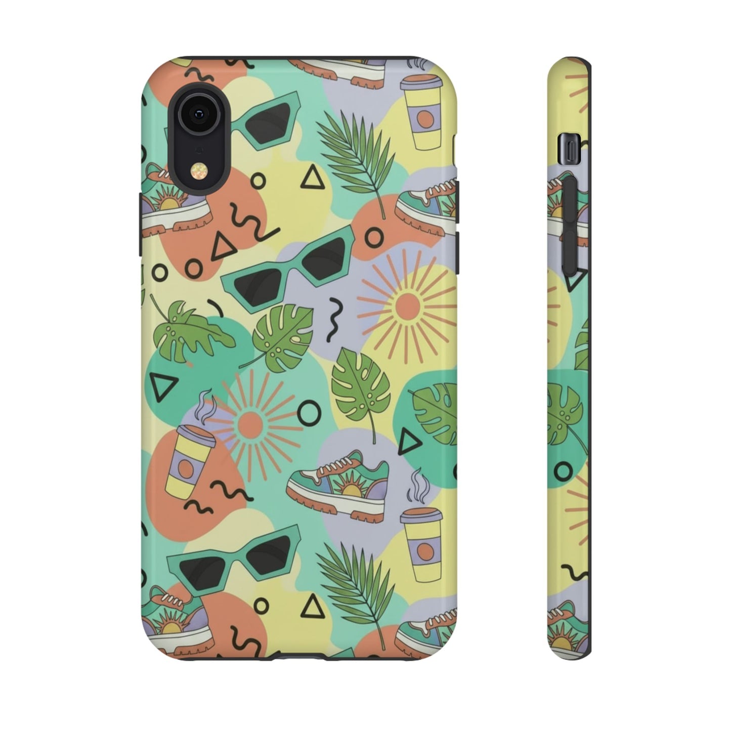 Tropical Summer Phone Case — Retro Sunglasses, Sneakers & Palm Pattern