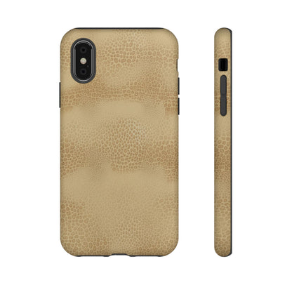 Tan Distressed Leather Texture Phone Case — Rugged Protective iPhone Cover