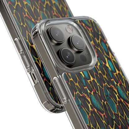 Teal Gold Leopard Clear Phone Case