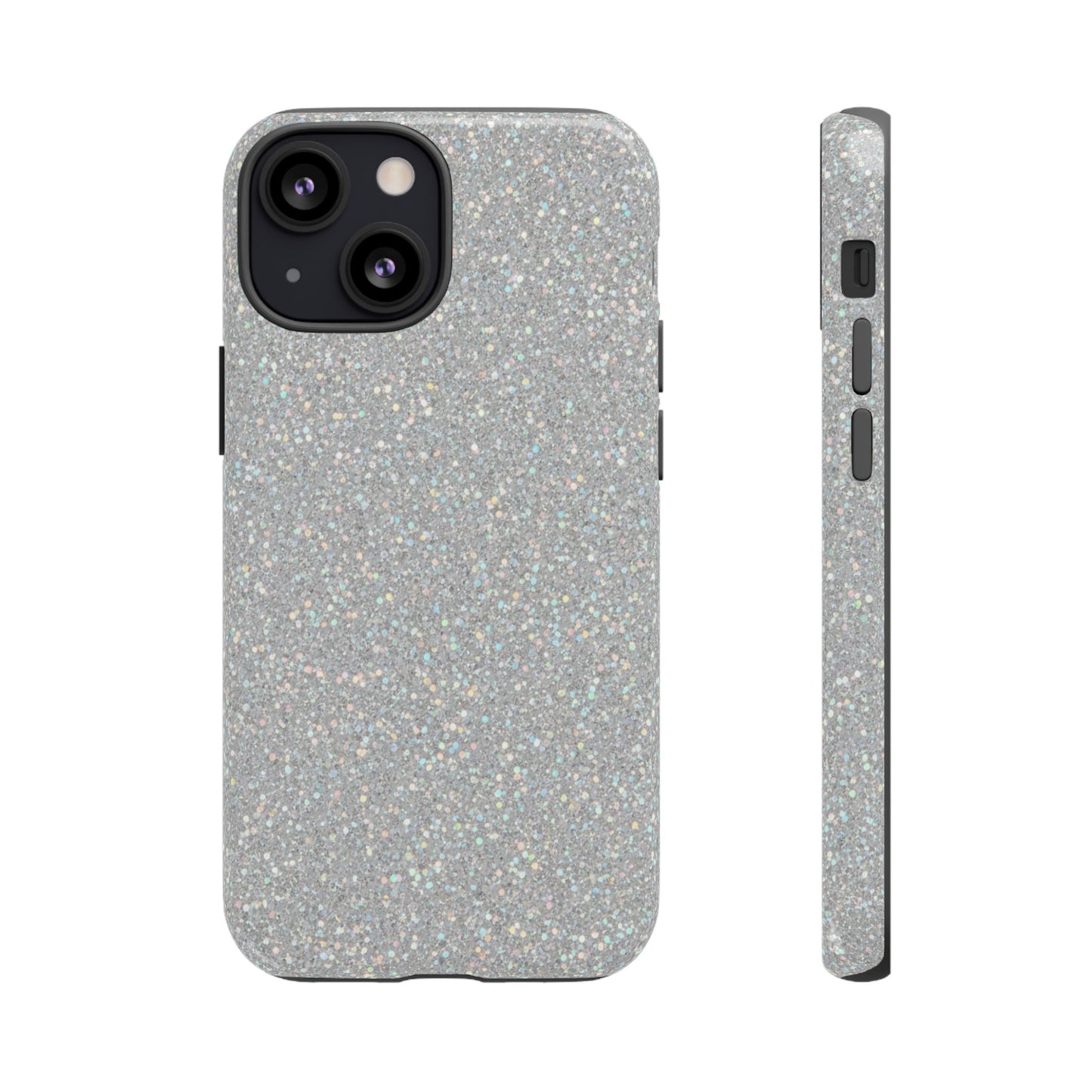 Glitter Silver Tough Phone Case — Sparkling Protective Phone Case