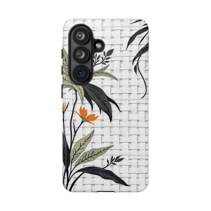 Floral Woven Tough Phone Case — Protective Botanical iPhone Cover