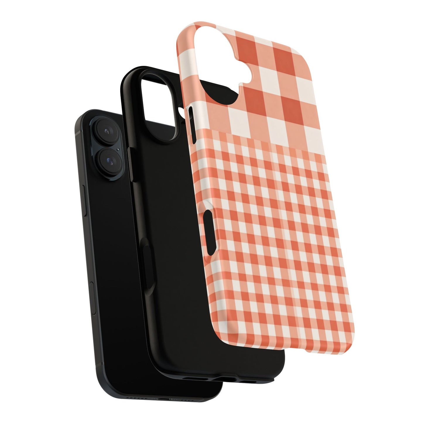 Buffalo Check Tough Phone Case — Orange Gingham Protective Cover