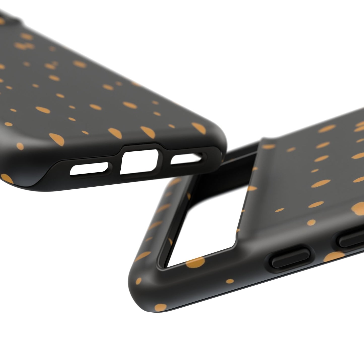 Black & Gold Dot Tough Phone Case — Protective Sparkle Pattern