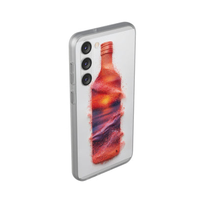 Galaxy Bottle Phone Case — Abstract Cosmic Beverage Design Flexible Case