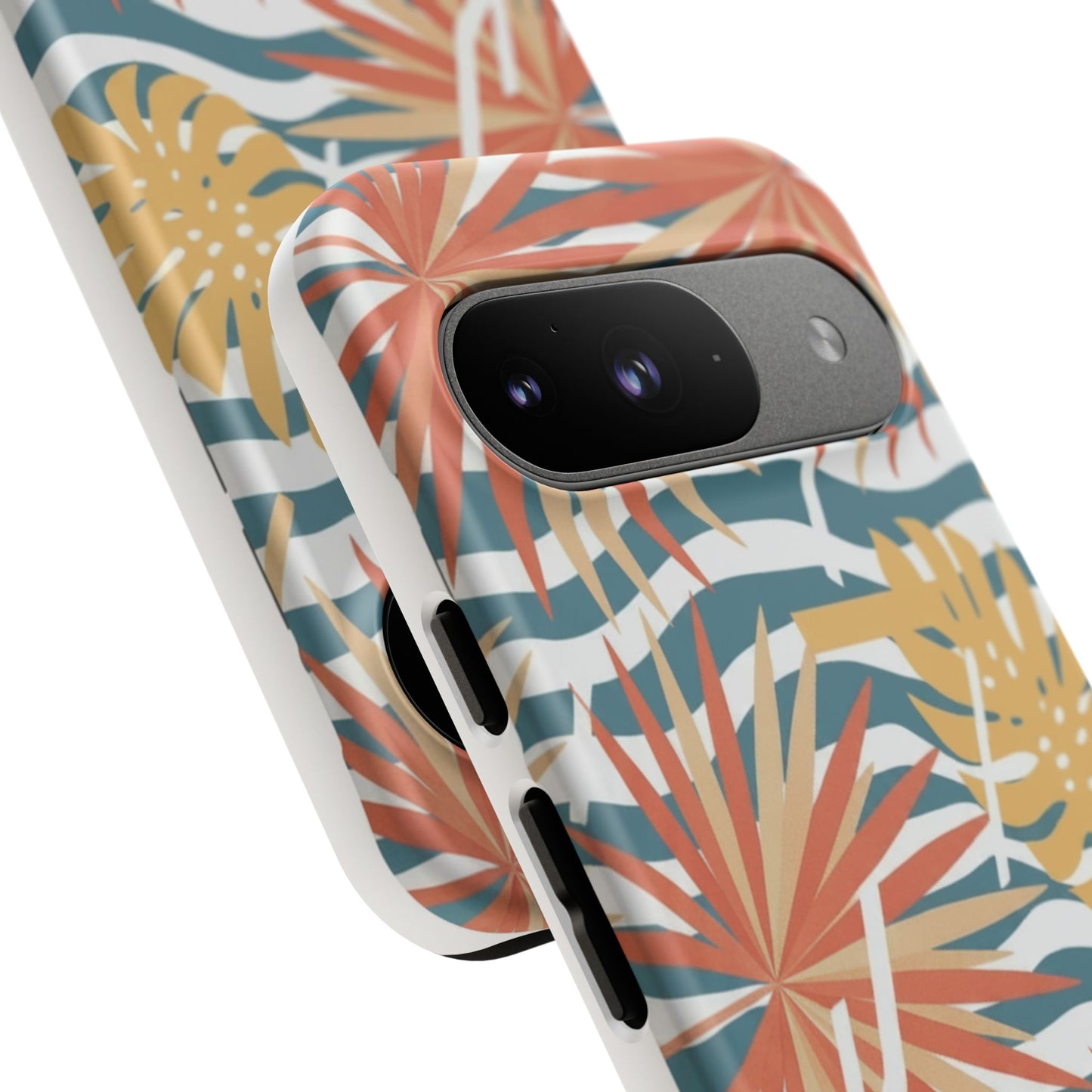 Tropical Palm Tough Phone Case – Retro Wave Floral Protective Cover