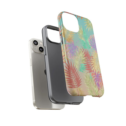 Tropical Palm Leaf Tough Phone Case – Colorful Pastel Botanical Protection