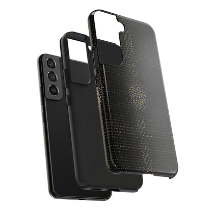 Tough Phone Case — Black Textured Metallic Dot Shield