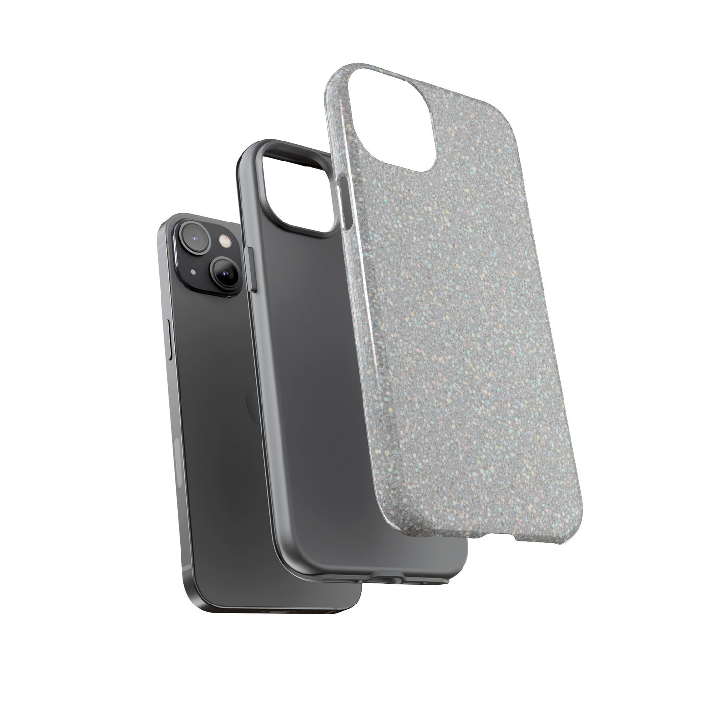 Glitter Silver Tough Phone Case — Sparkling Protective Phone Case