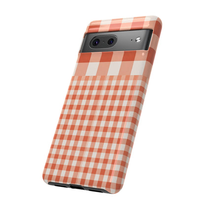Buffalo Check Tough Phone Case — Orange Gingham Protective Cover