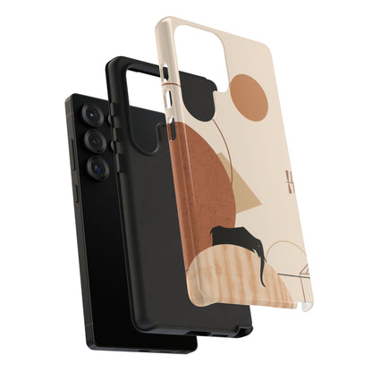 Abstract Earth Tones Phone Case — Minimal Geometric Design