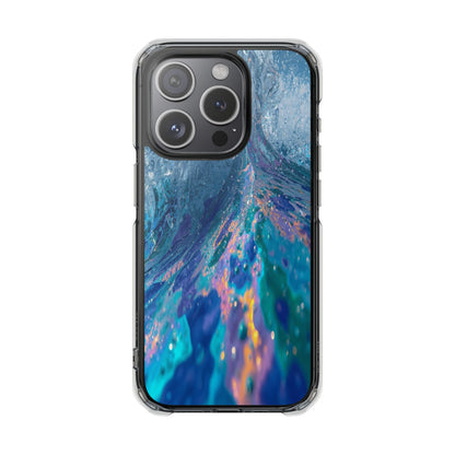 Clear Magnetic Impact Phone Case — Blue Ocean Abstract Design
