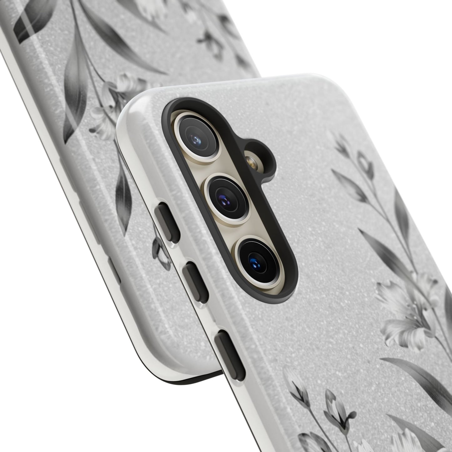Floral Monochrome Phone Case — Elegant Black & White Lily Design