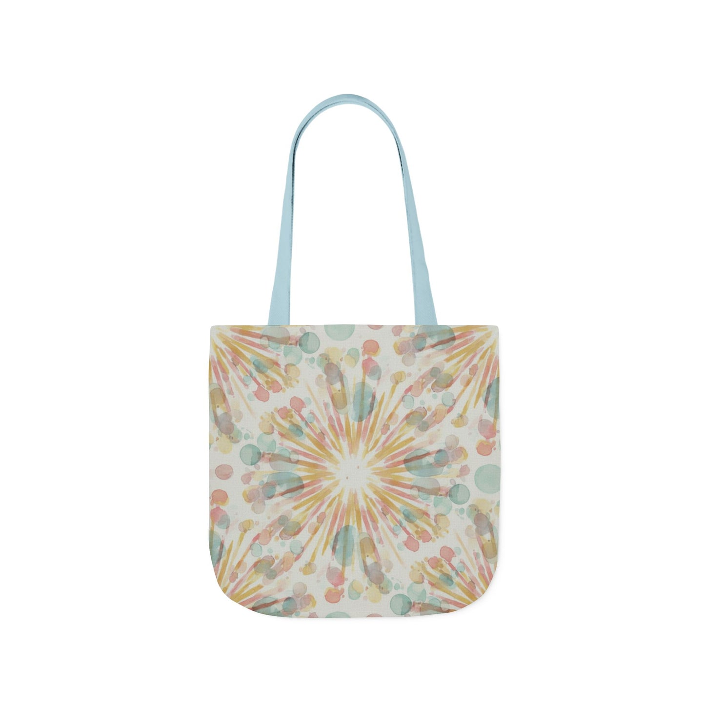 Boho Sunburst Canvas Tote Bag — Pastel Tie-Dye Beach & Market Bag