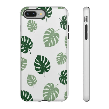Monstera Leaf Tough Phone Case – Tropical Green Palm Pattern Protective Cover