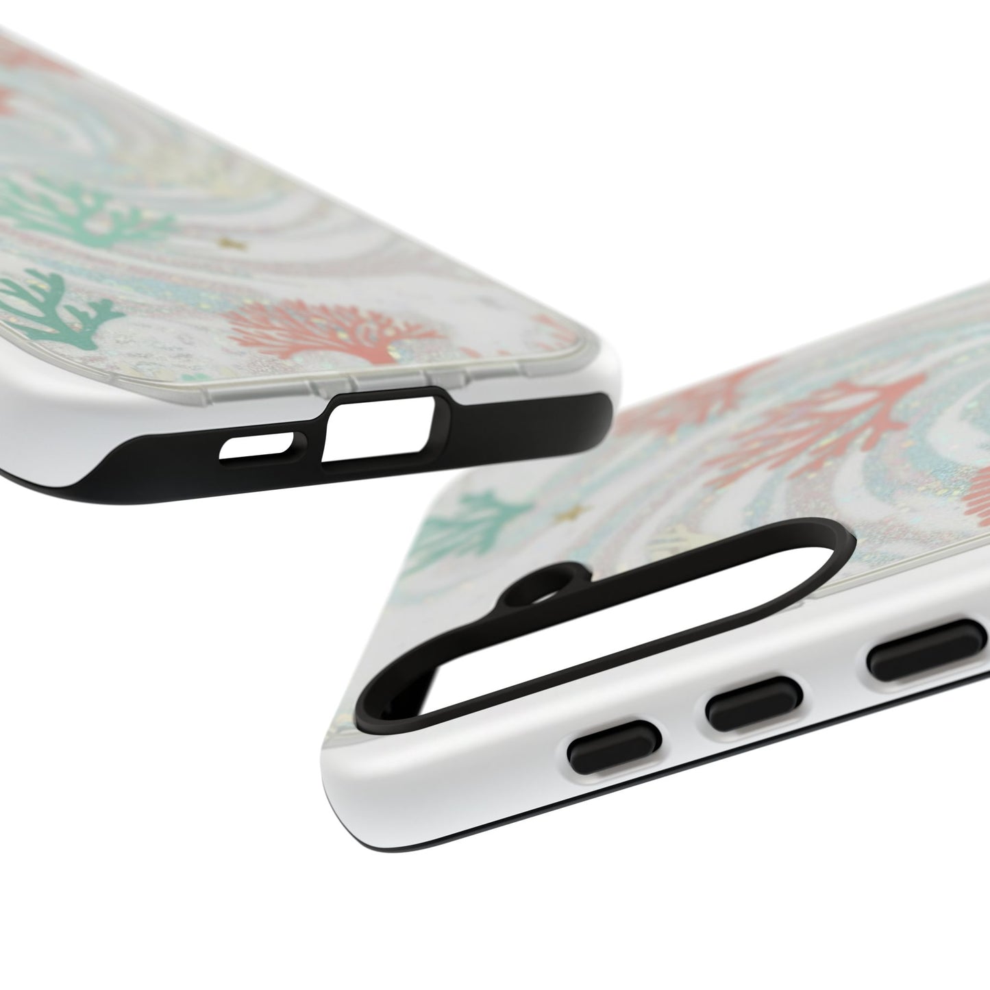 Seafoam Coral Tough Phone Case - Pastel Ocean Wave Design
