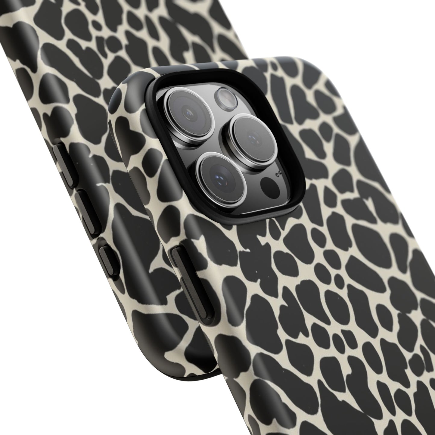 Black and White Cowhide Phone Case — Protective Tough Case