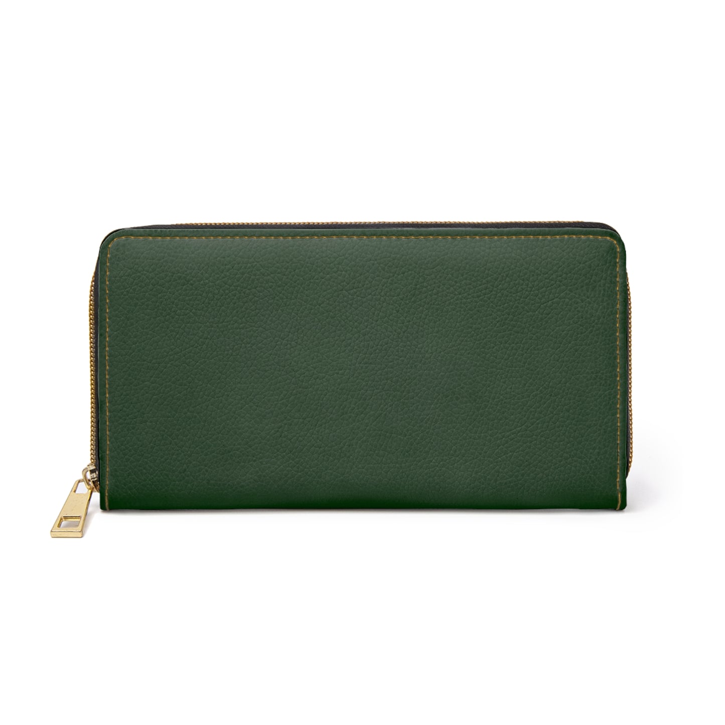 Green Zipper Wallet –  Travel Wallet with Gold Zipper