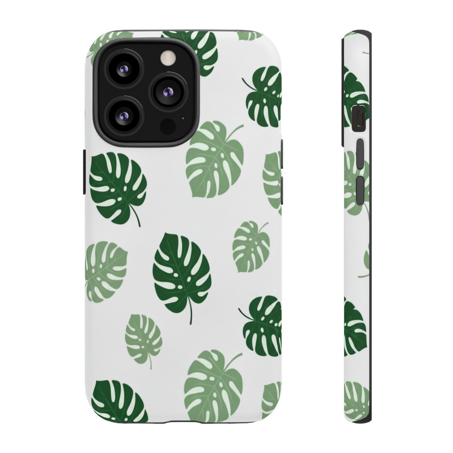 Monstera Leaf Phone Case — Tropical Green Pattern Tough Case