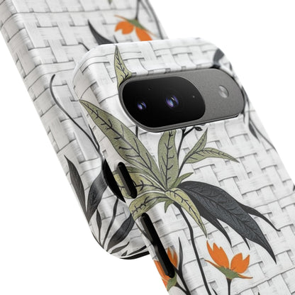 Floral Woven Tough Phone Case — Protective Botanical iPhone Cover