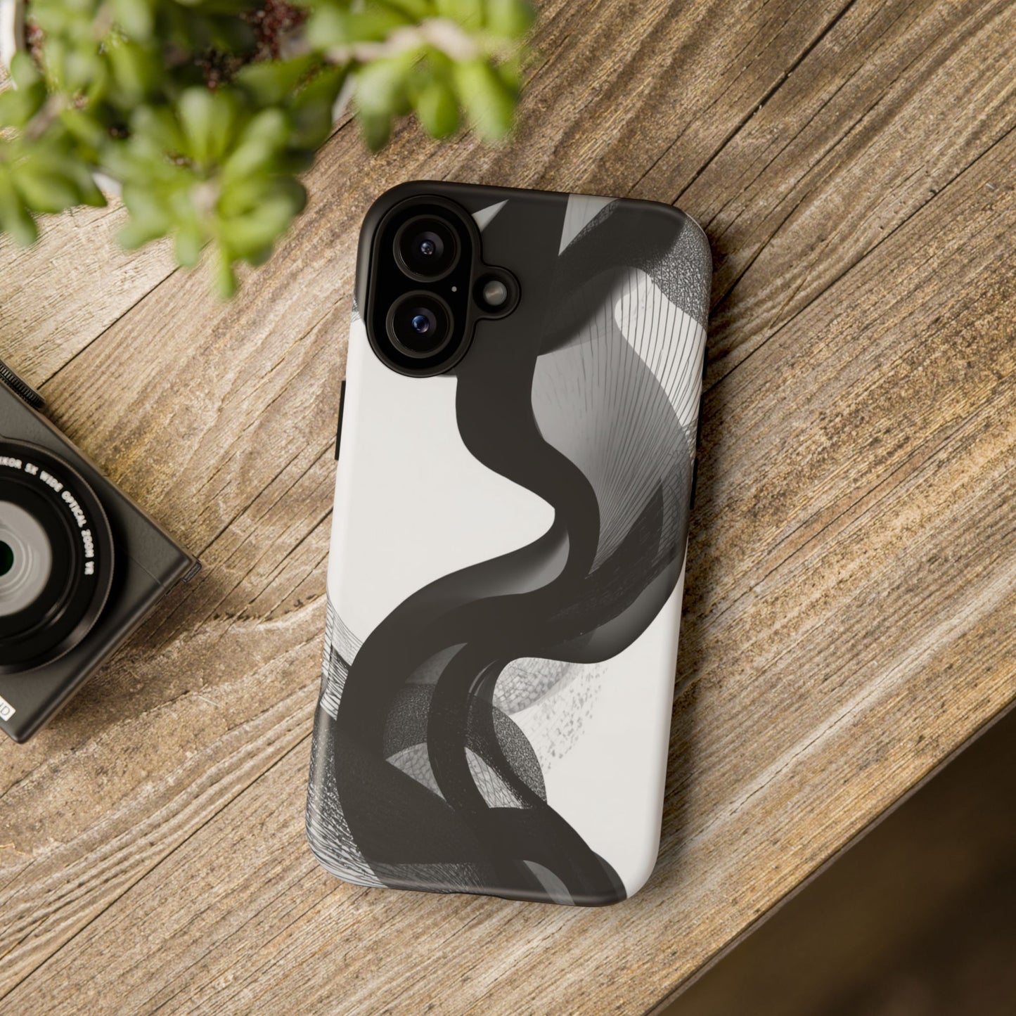 Phone Case — Monochrome Abstract Protective Cover