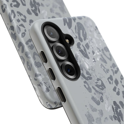 Gray Leopard Print Tough Phone Case