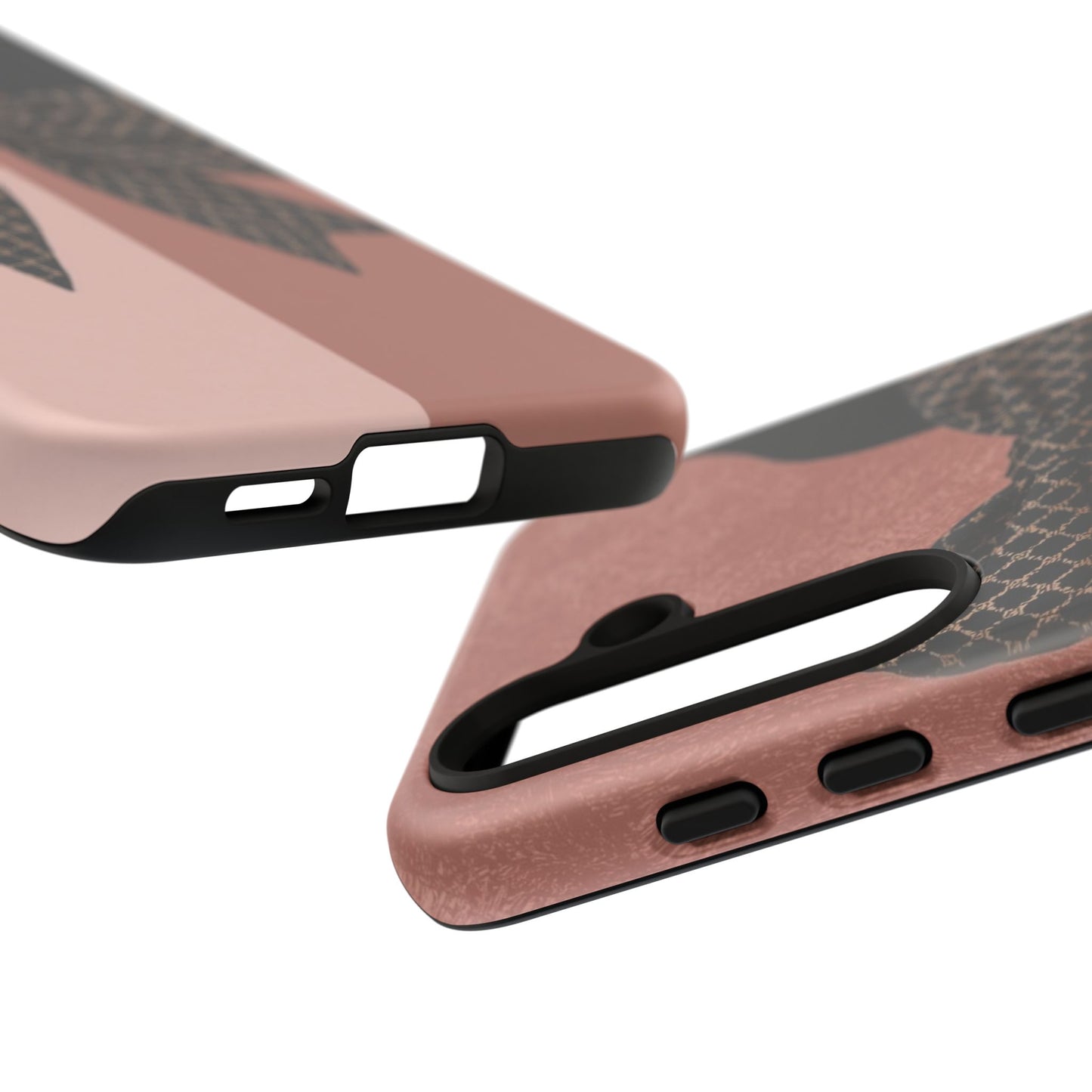 Bow Stripe Tough Phone Case – Pink Mauve Protective Cover