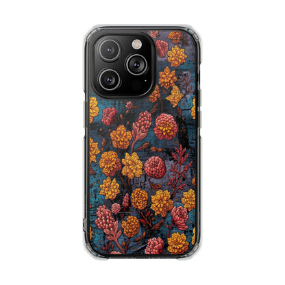 Clear Magnetic Impact Phone Case — Autumn Floral Pattern