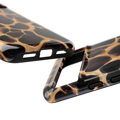 Phone Case — Brown Leather Dot Texture Rugged Protective Cover