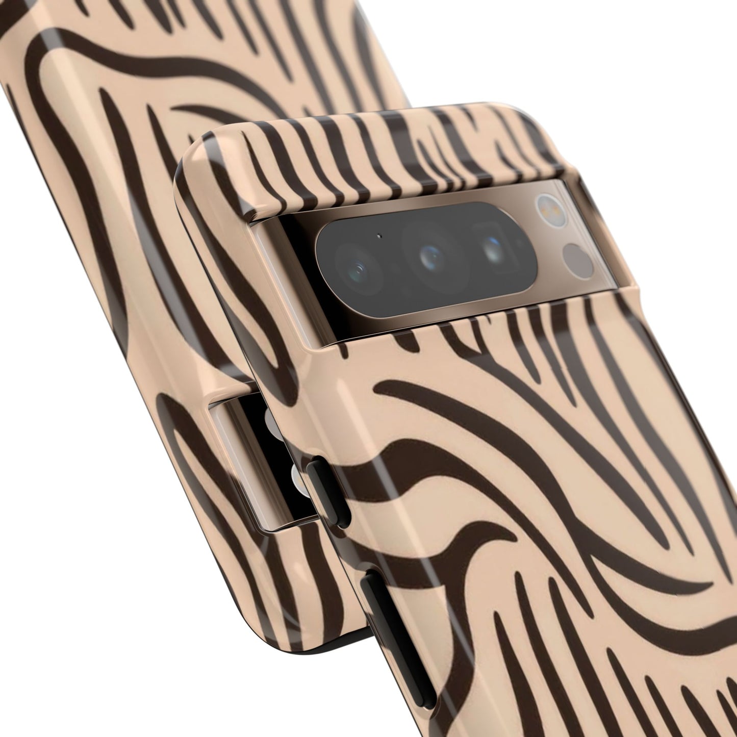 Zebra Stripe Tough Phone Case – Neutral Animal Print Protective Cover