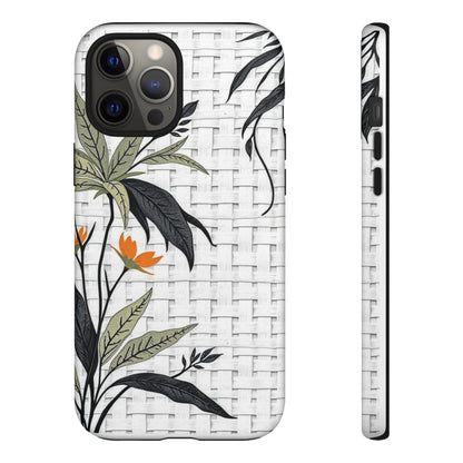 Floral Woven Tough Phone Case — Protective Botanical iPhone Cover