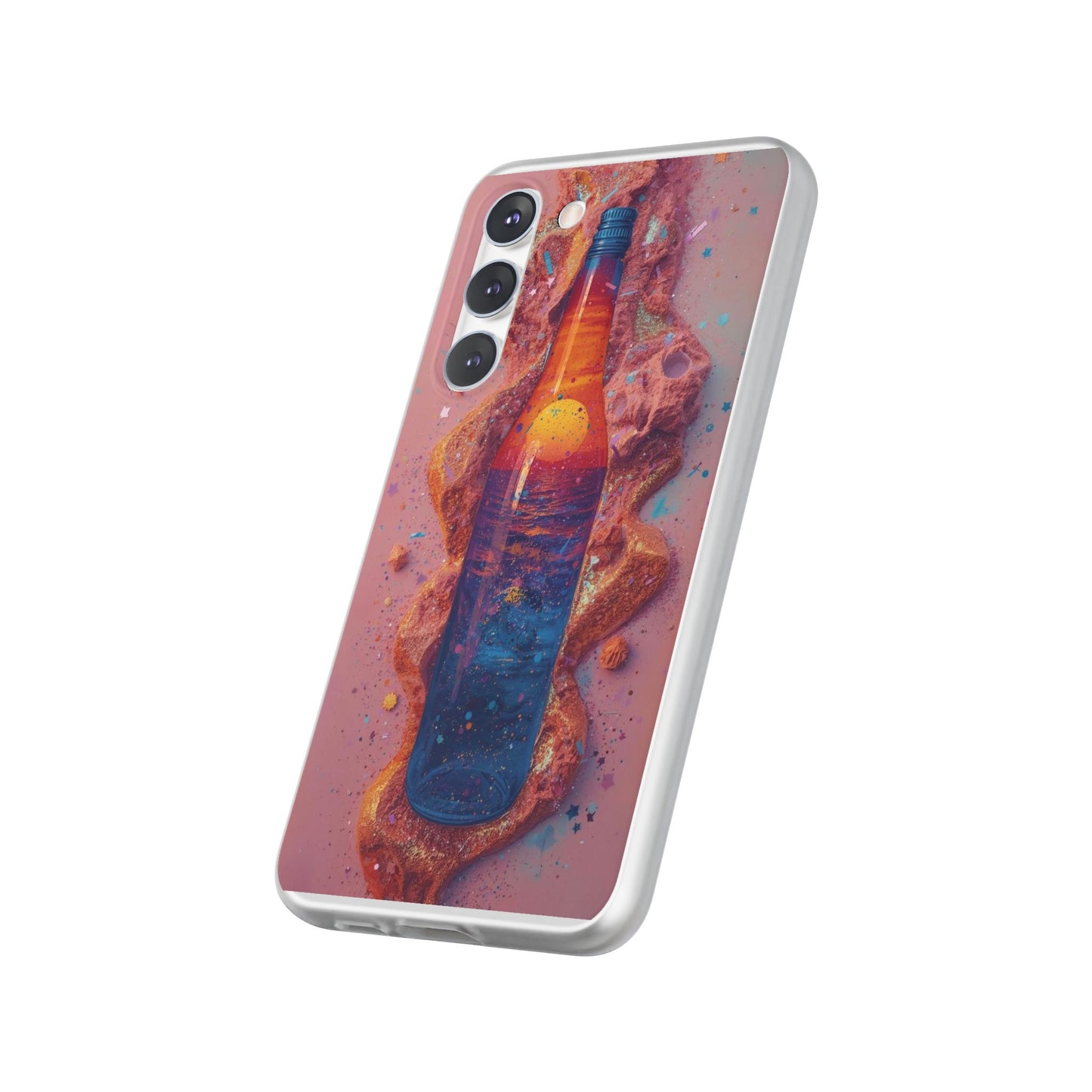 Phone Case — Surreal Sunset Bottle Art Flexible Protective Cover