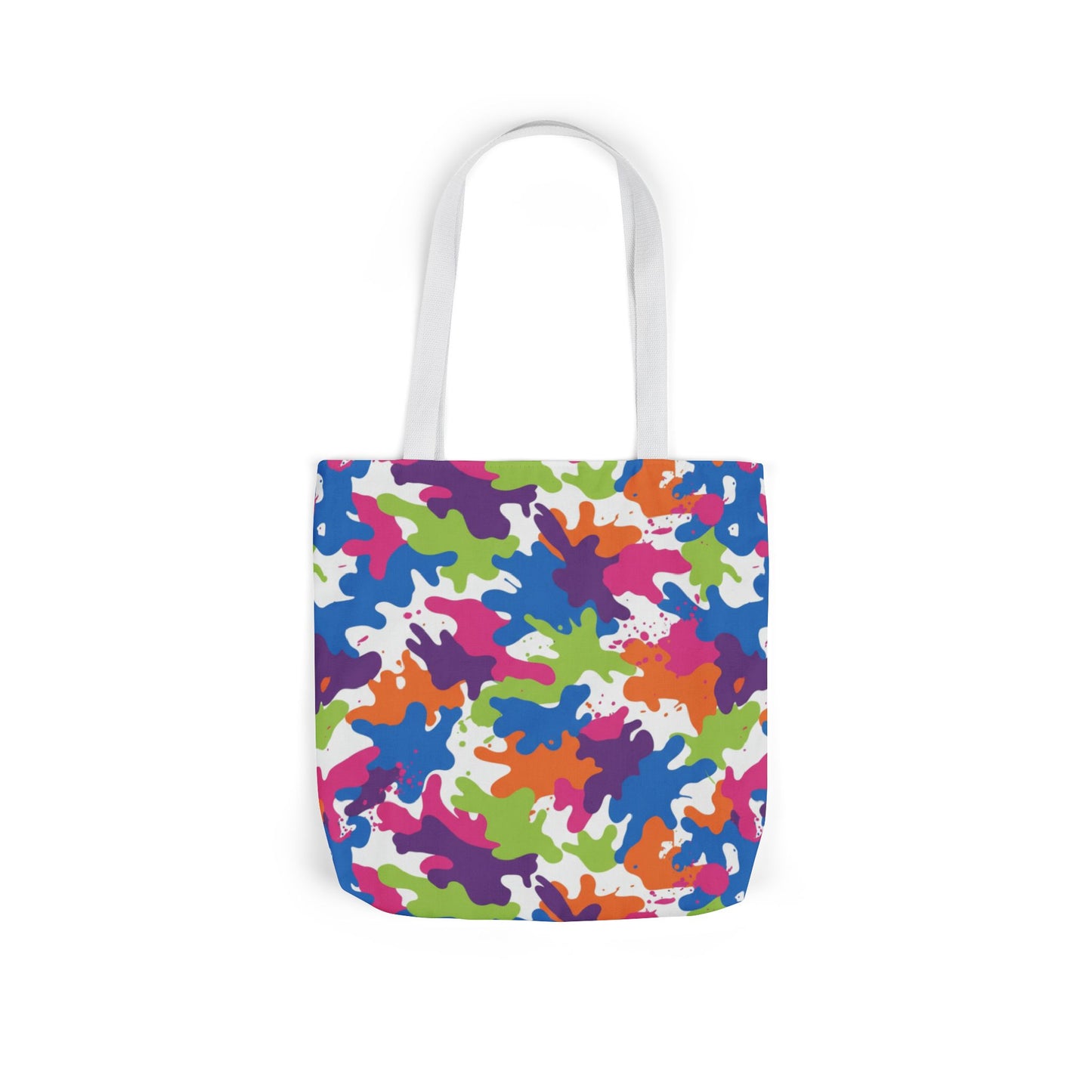 Bright Rainbow Camo Canvas Tote Bag - Colorful Camouflage Shoulder Bag