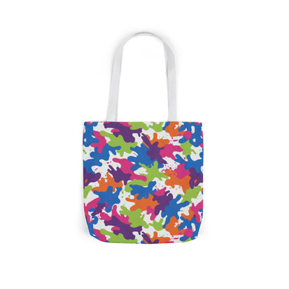 Bright Rainbow Camo Canvas Tote Bag - Colorful Camouflage Shoulder Bag