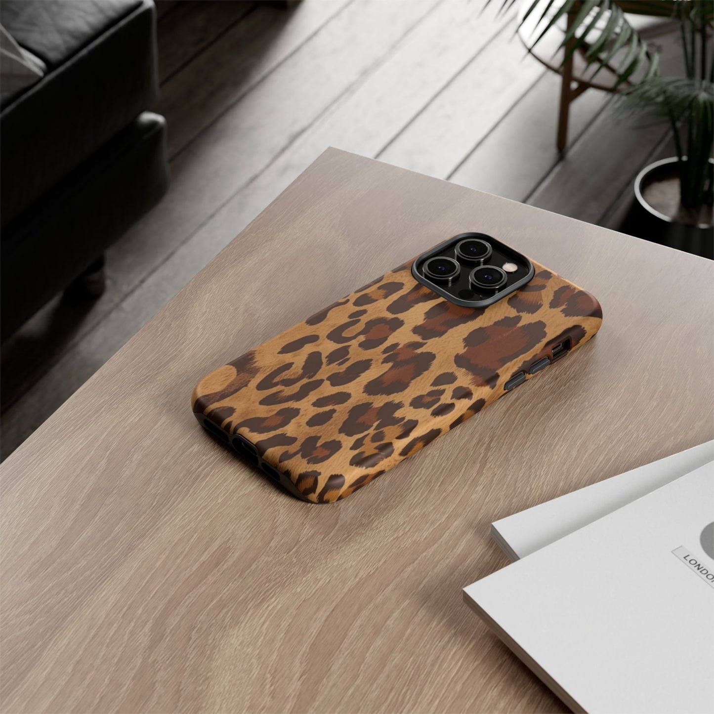 Leopard Print Tough Phone Case — Durable Animal Print Protective Cover