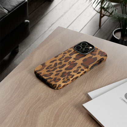 Leopard Print Tough Phone Case — Durable Animal Print Protective Cover