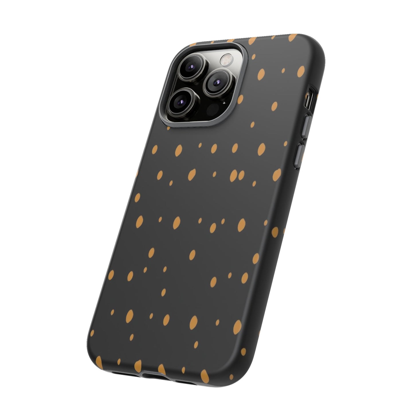 Black & Gold Dot Tough Phone Case — Protective Sparkle Pattern