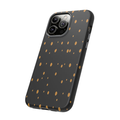 Black & Gold Dot Tough Phone Case — Protective Sparkle Pattern