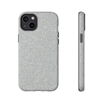 Glitter Silver Tough Phone Case — Sparkling Protective Phone Case