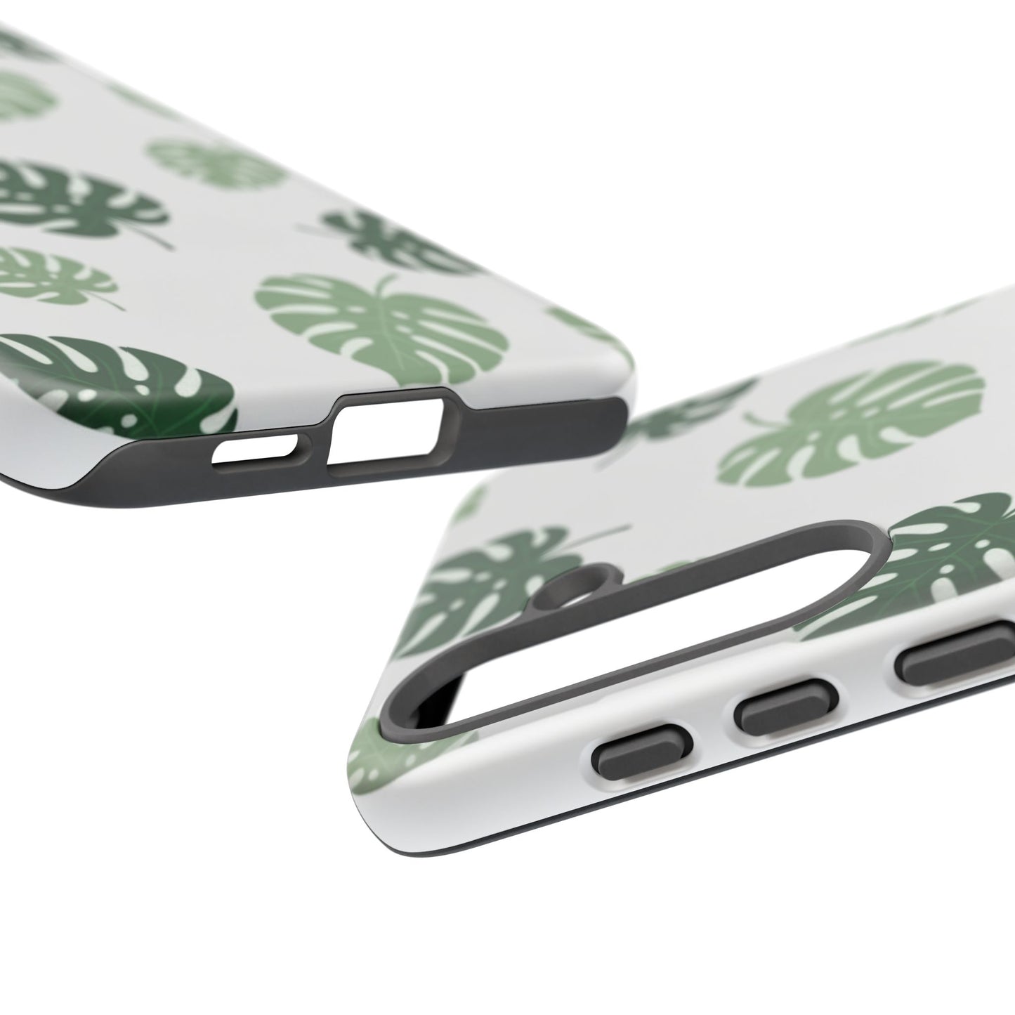 Monstera Leaf Tough Phone Case – Tropical Green Palm Pattern Protective Cover