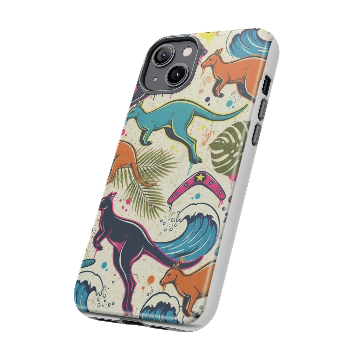 Tough Cases — Colorful Surfing Kangaroo Phone Case