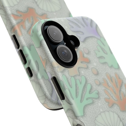 Pastel Coral Reef Tough Phone Case – Sea Shell & Coral Pattern Durable Protector